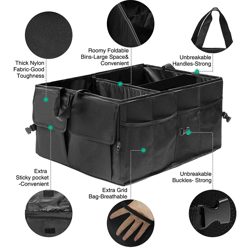 Trunk Cargo Organizer Folding Storage Collapse Bag Bin For Car Truck